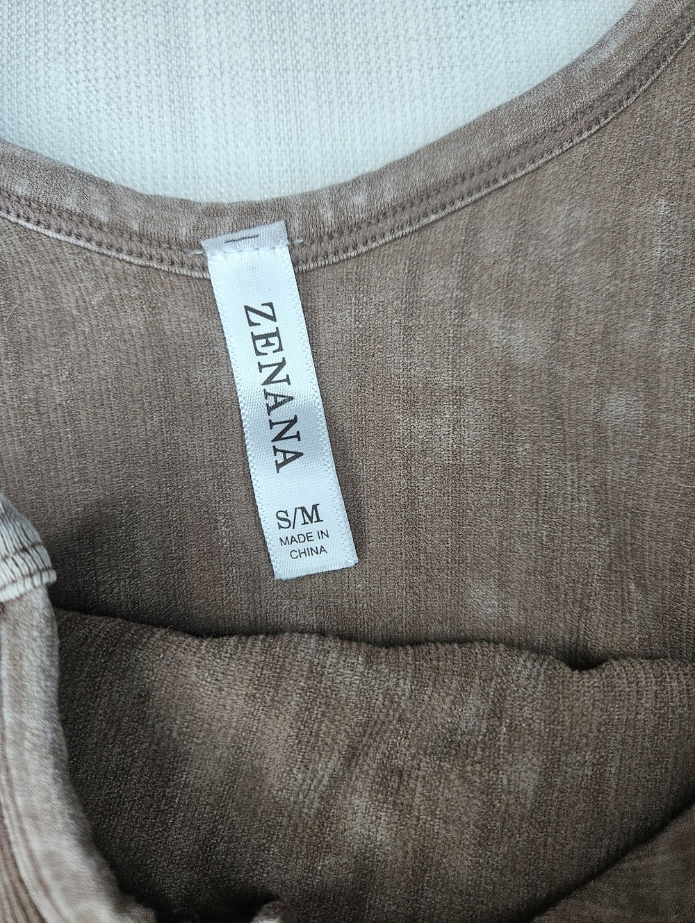 Zenana Outfitters Taupe Ribbed Bralette Notched Neck S/M 14" PTP - Picture 3 of 8